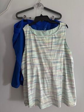 Lands' End Sleeveless high neck tankini top with swim shorts